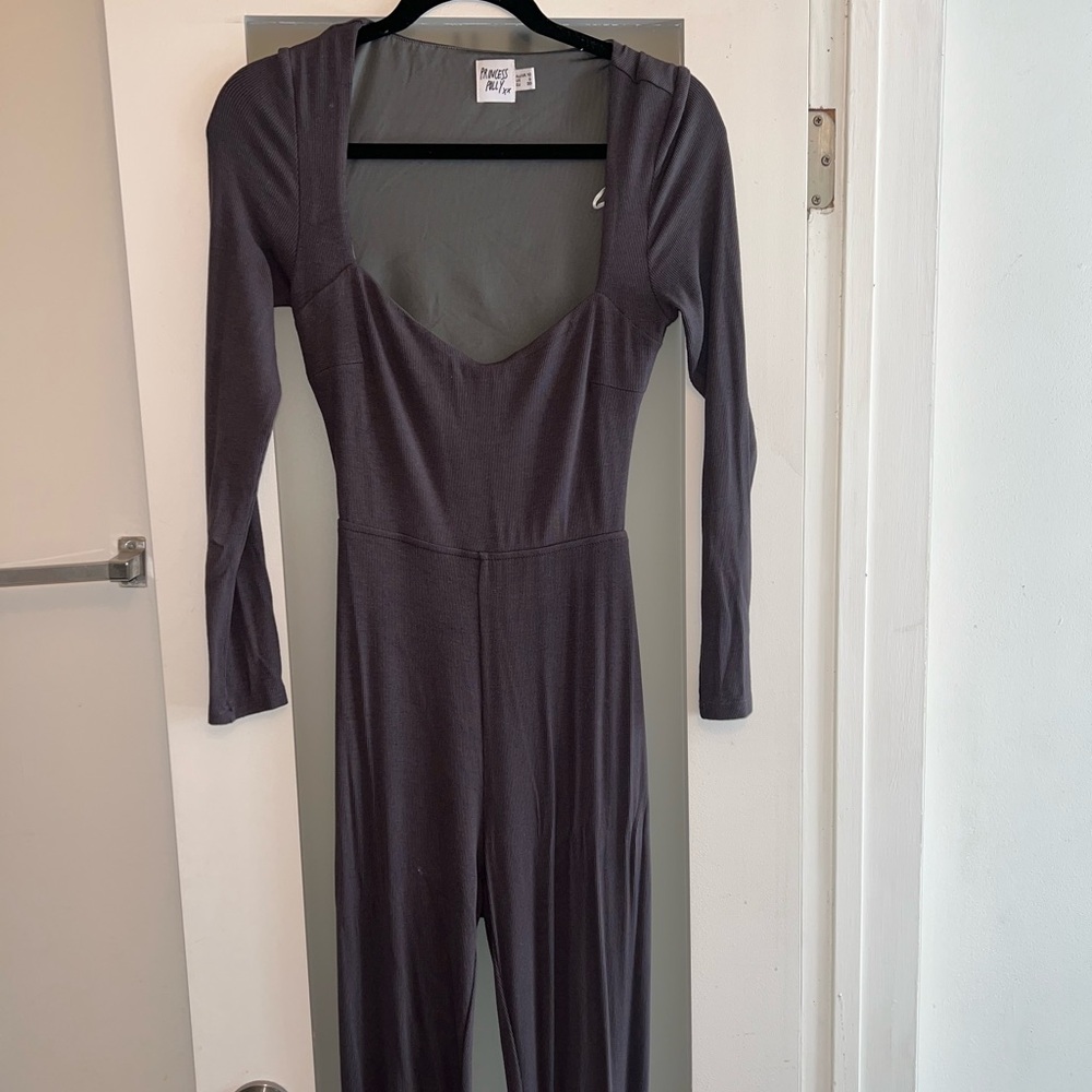 Princess Polly Grey Long Sleeve Jumpsuits Size 6